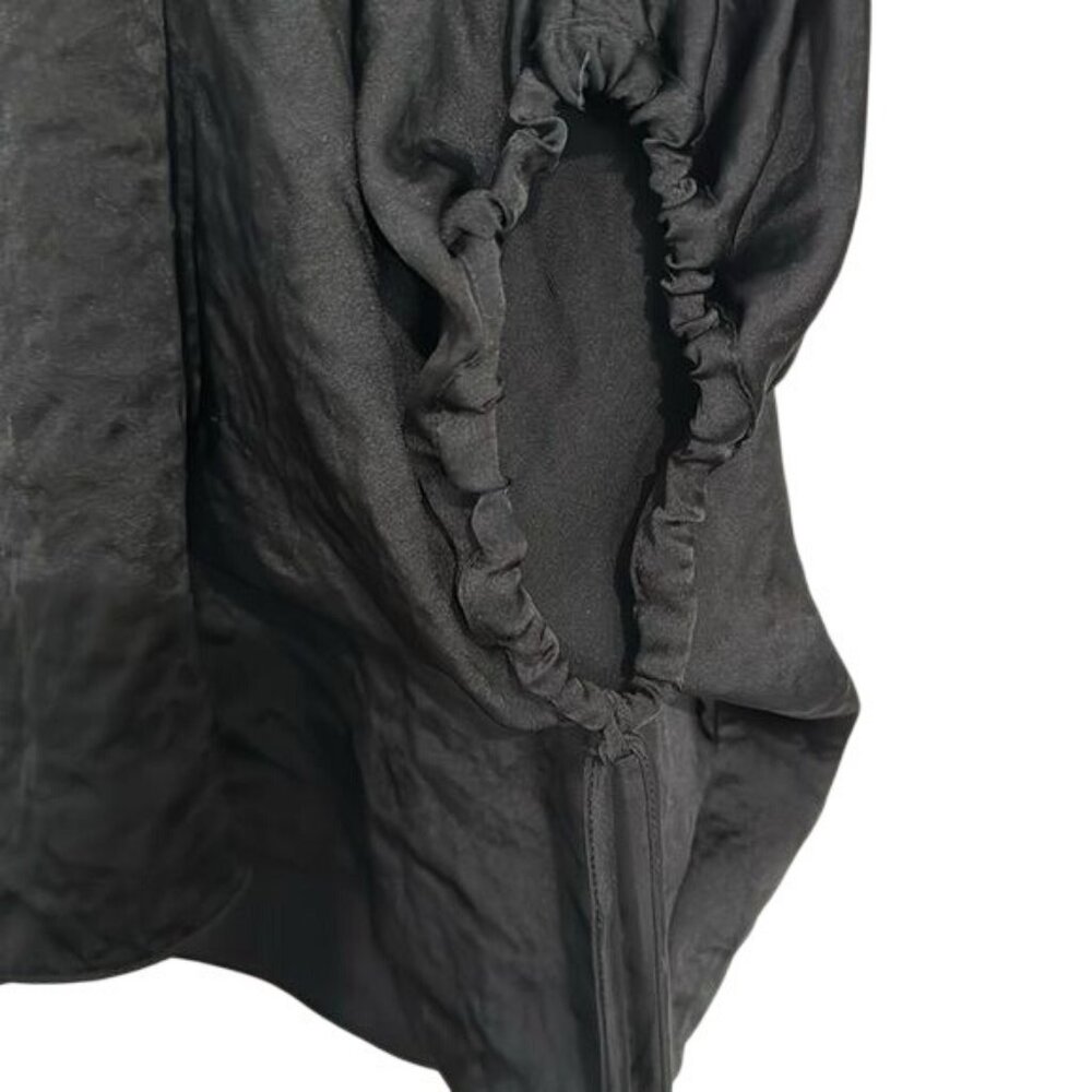 Michael Kors Black Oversized Batwing Top W/ Drawstring Sleeves M - Picture 6 of 10